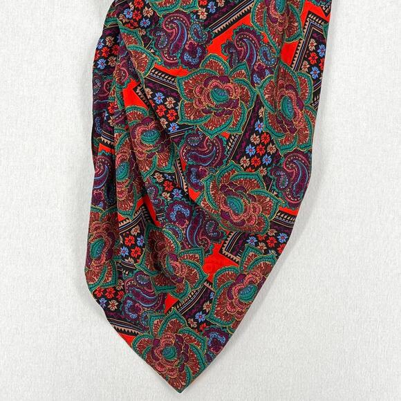 VERONICA BEARD Ari Ruched Midi Skirt Womens 10 Red Paisley Floral Print Slip - Picture 10 of 16